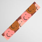 Diverse happy people face doodle pattern Table Runner Gallery Image 3