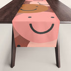 Diverse happy people face doodle pattern Table Runner Gallery Image 1