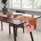 Diverse happy people face doodle pattern Table Runner Gallery Image 2