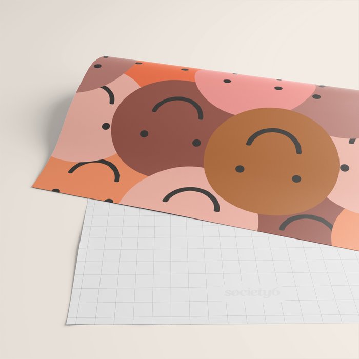Diverse happy people face doodle pattern Wrapping Paper Gallery Image 2