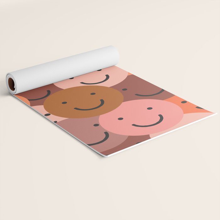 Diverse happy people face doodle pattern Yoga Mat Gallery Image 2