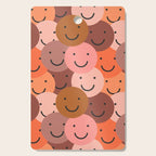 Diverse happy people face doodle pattern Cutting Board Gallery Image 1