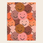 Diverse happy people face doodle pattern Poster Gallery Image 4