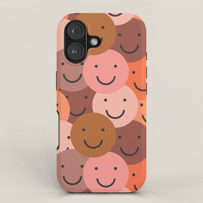 Diverse happy people face doodle pattern iPhone Case Gallery Image 1