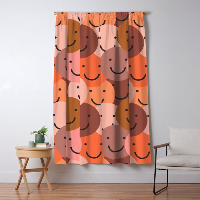 Diverse happy people face doodle pattern Window Curtain Gallery Image 5