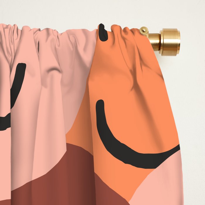 Diverse happy people face doodle pattern Window Curtain Gallery Image 2