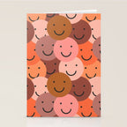 Diverse happy people face doodle pattern Stationery Card Gallery Image 2
