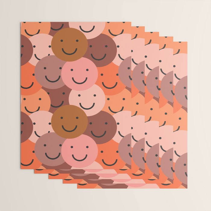 Diverse happy people face doodle pattern Wrapping Paper Gallery Image 3
