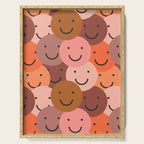 Diverse happy people face doodle pattern Serving Tray Gallery Image 1