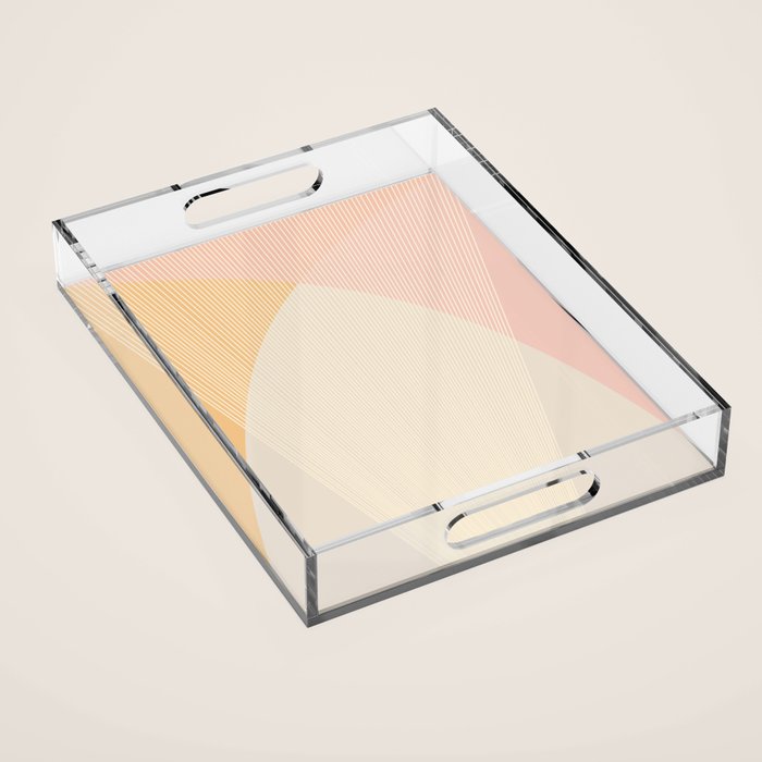 Cecilia Shapes II - Neutral Orange and Pink Acrylic Tray Gallery Image 1