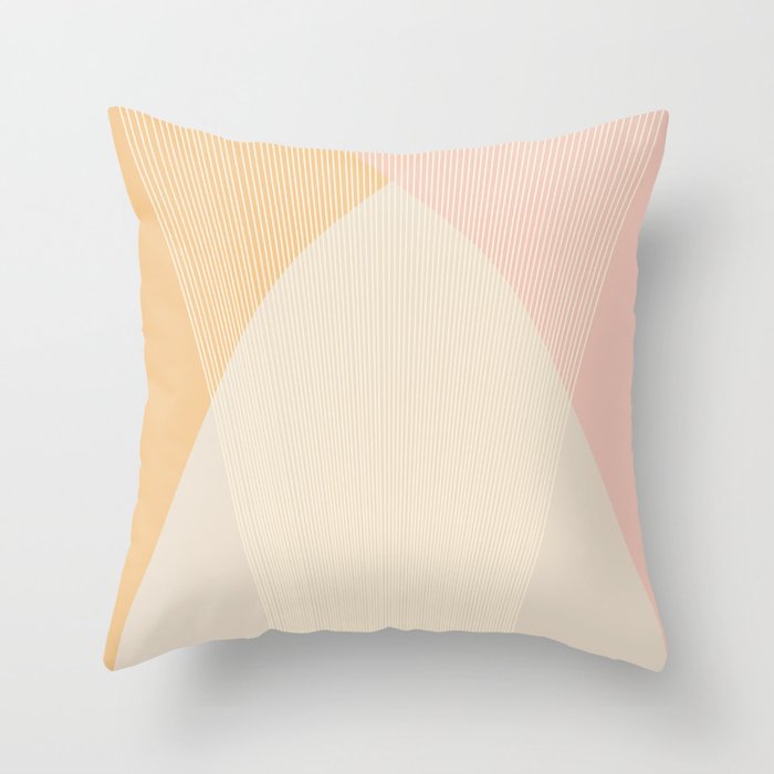 Cecilia Shapes II - Neutral Orange and Pink Throw Pillow Gallery Image 1
