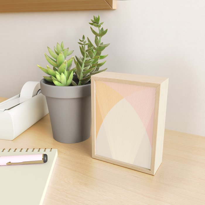 Cecilia Shapes II - Neutral Orange and Pink Mini Art Print Gallery Image 2