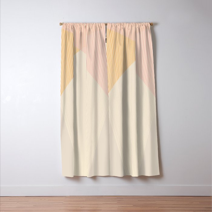 Cecilia Shapes II - Neutral Orange and Pink Window Curtain Gallery Image 3