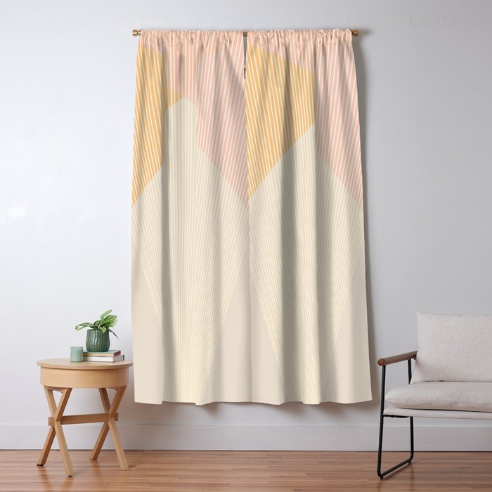 Cecilia Shapes II - Neutral Orange and Pink Window Curtain Gallery Image 1