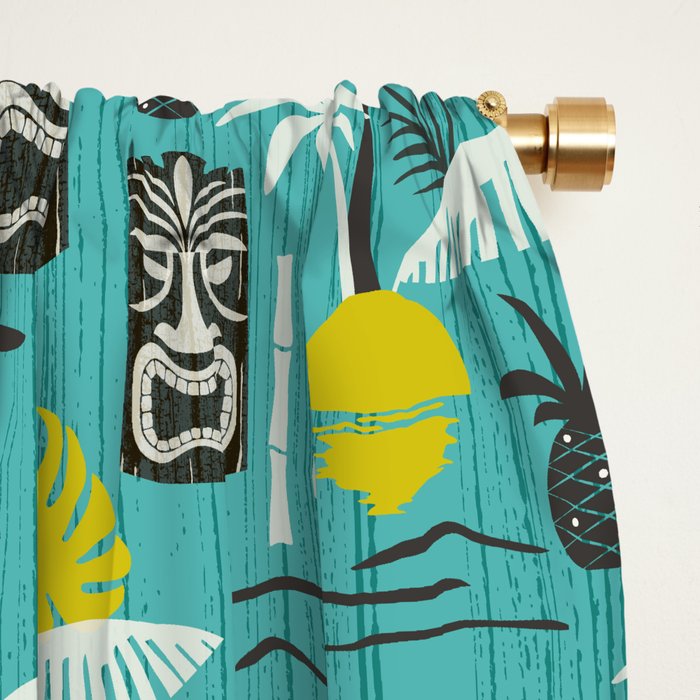 Island Tiki Aqua Window Curtain Gallery Image 2