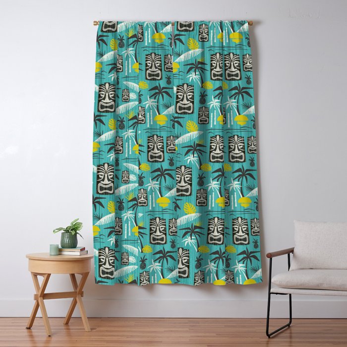 Island Tiki Aqua Window Curtain Gallery Image 5