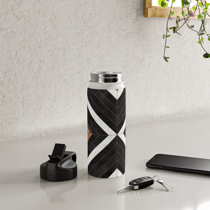Urban Tribal Pattern No.1 - Concrete and Wood Water Bottle Gallery Image 5