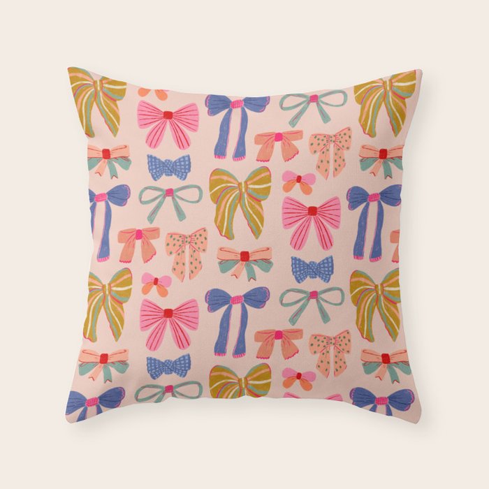 Colorful Bows - Joy of Together  Throw Pillow Gallery Image 1