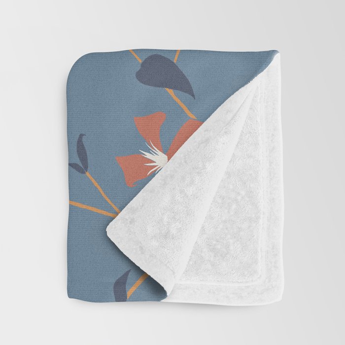 Floral Clematis Vine - Indigo Sunset Throw Blanket Gallery Image 3