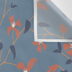 Floral Clematis Vine - Indigo Sunset Wall Tapestry Gallery Image 3