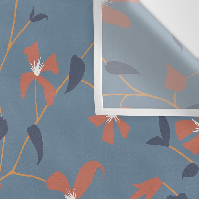 Floral Clematis Vine - Indigo Sunset Wall Tapestry Gallery Image 3
