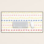 Abstract Cookie Pattern Doodle in White & Pink Desk Mat Gallery Image 1