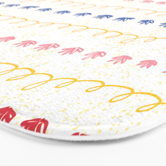 Abstract Cookie Pattern Doodle in White & Pink Bath Mat Gallery Image 3