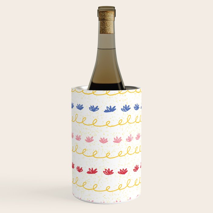 Abstract Cookie Pattern Doodle in White & Pink Wine Chiller Gallery Image 1