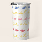 Abstract Cookie Pattern Doodle in White & Pink Travel Mug Gallery Image 3