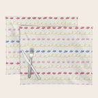 Abstract Cookie Pattern Doodle in White & Pink Placemat Gallery Image 1