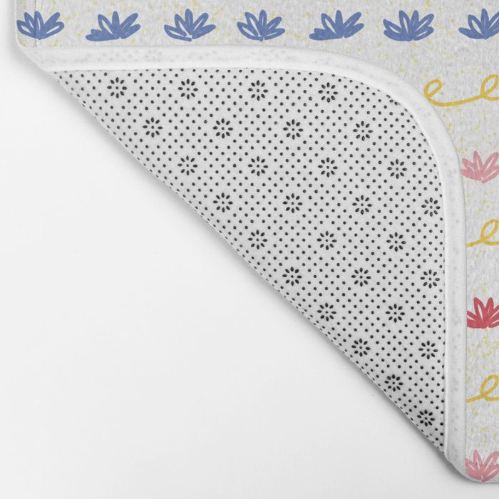 Abstract Cookie Pattern Doodle in White & Pink Bath Mat Gallery Image 2