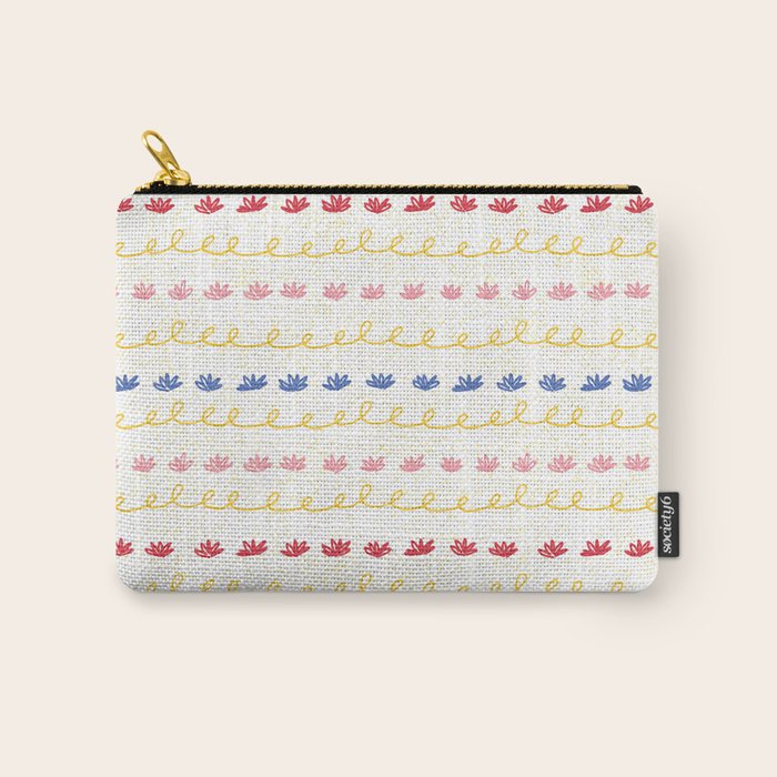 Abstract Cookie Pattern Doodle in White & Pink Carry All Pouch Gallery Image 1