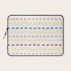 Abstract Cookie Pattern Doodle in White & Pink Laptop Sleeve Gallery Image 1