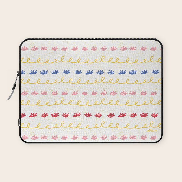 Abstract Cookie Pattern Doodle in White & Pink Laptop Sleeve Gallery Image 1