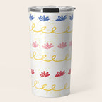 Abstract Cookie Pattern Doodle in White & Pink Travel Mug Gallery Image 1
