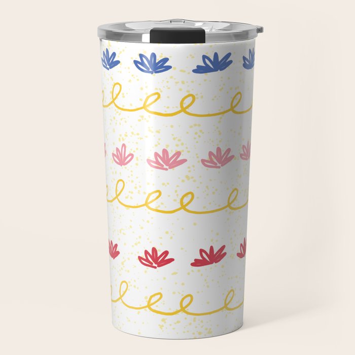 Abstract Cookie Pattern Doodle in White & Pink Travel Mug Gallery Image 1