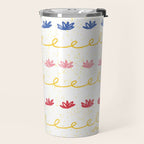 Abstract Cookie Pattern Doodle in White & Pink Travel Mug Gallery Image 2