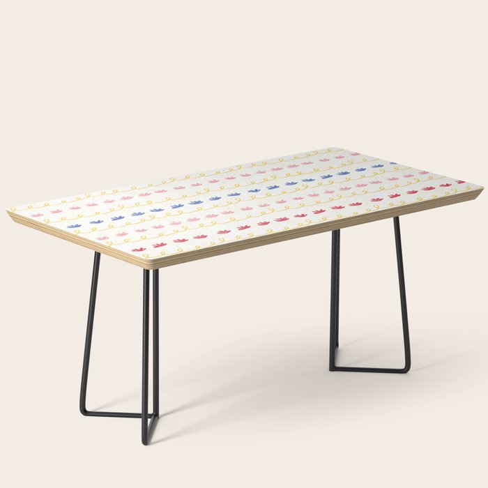 Abstract Cookie Pattern Doodle in White & Pink Coffee Table Gallery Image 1