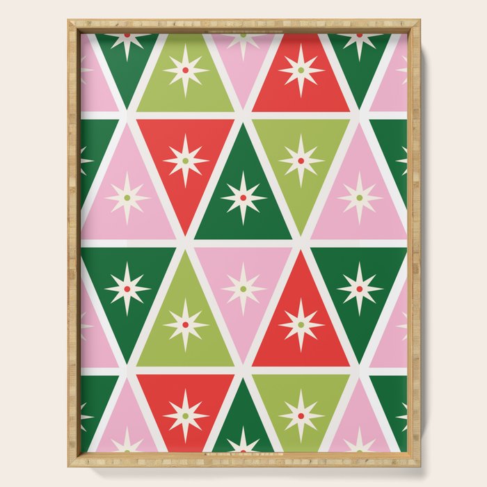 Retro Christmas Triangles Serving Tray Gallery Image 1