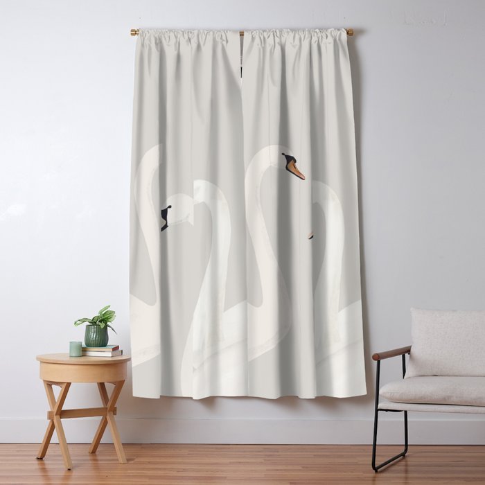 White Swans Window Curtain Gallery Image 1