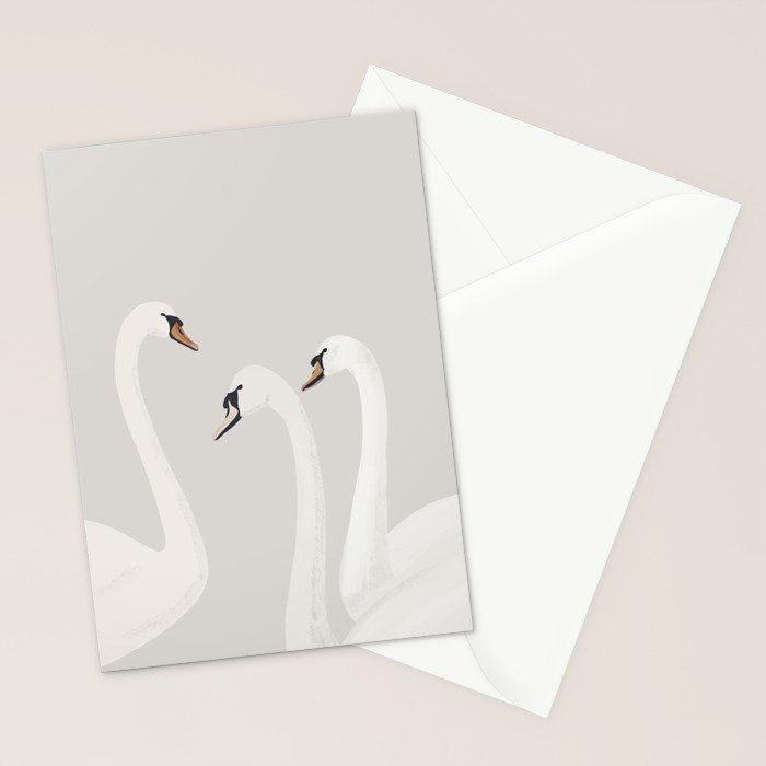 White Swans Stationery Card Gallery Image 2
