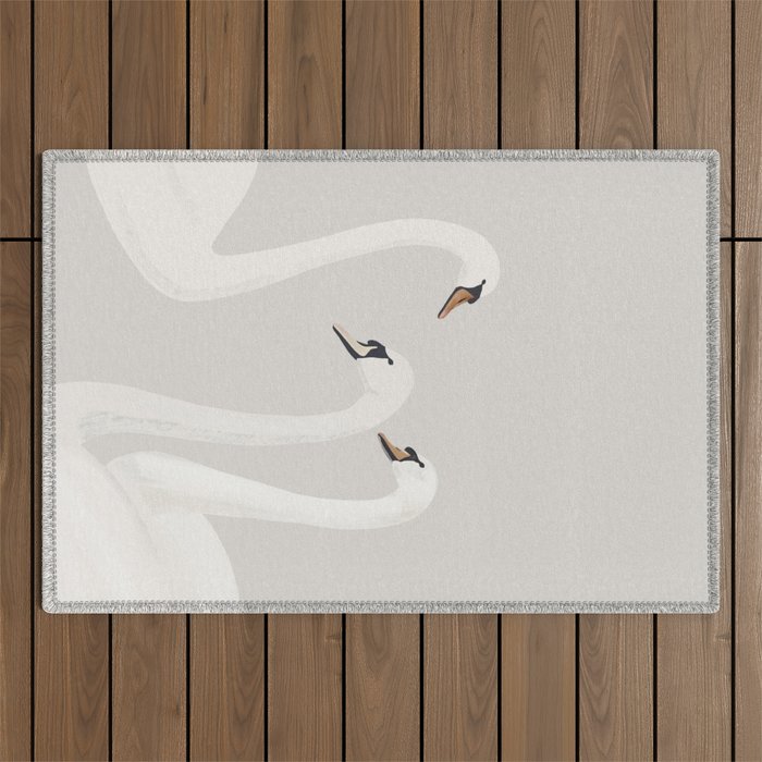 White Swans Outdoor Rug Gallery Image 1