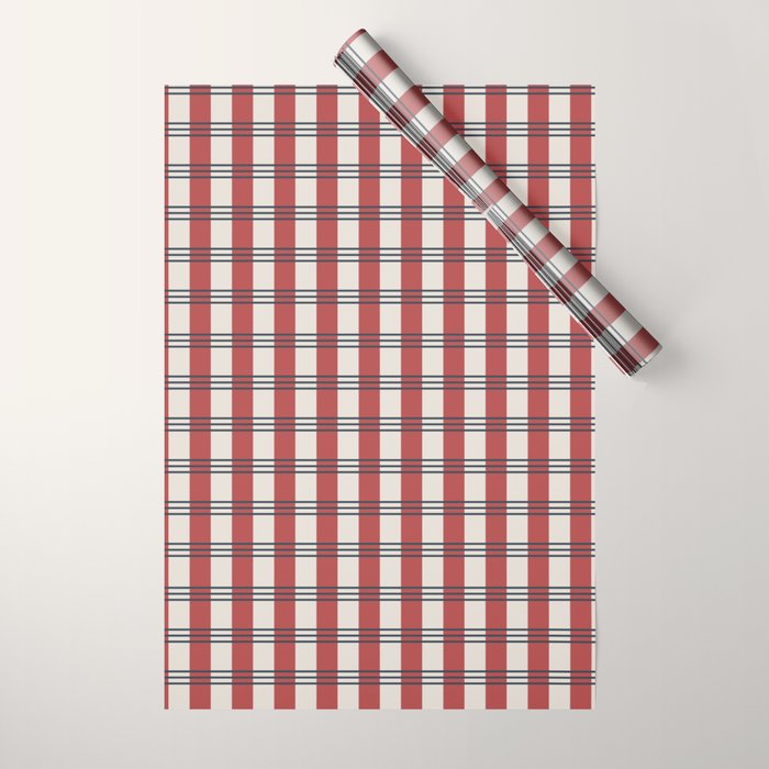 Winter 2025 Red Plaid Wrapping Paper Gallery Image 1