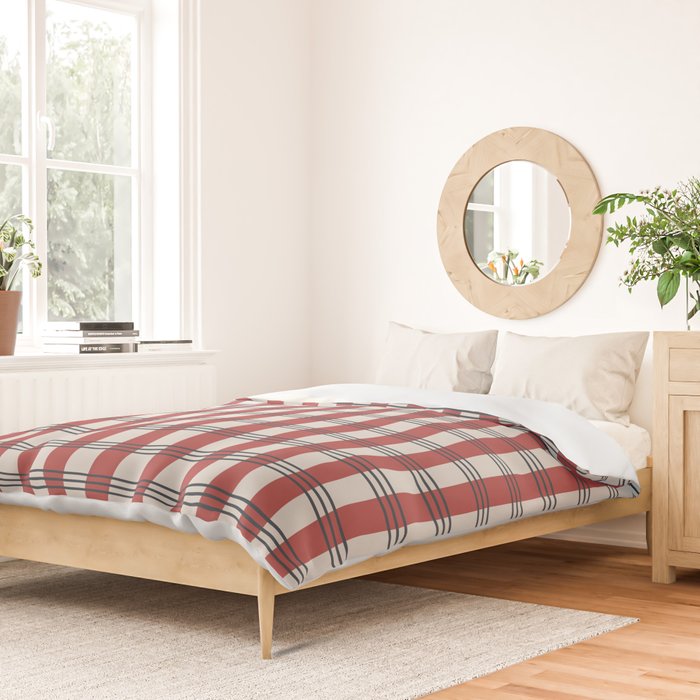 Winter 2025 Red Plaid Duvet Cover Gallery Image 2