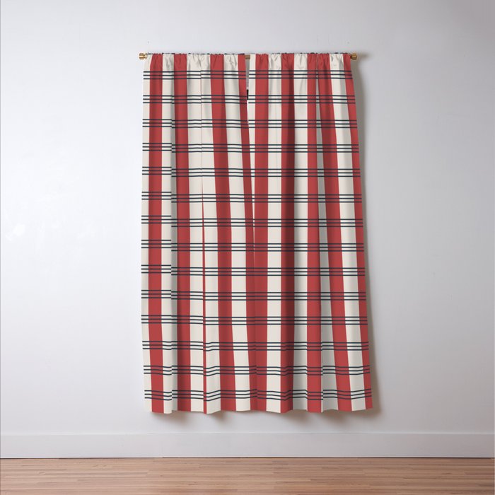 Winter 2025 Red Plaid Window Curtain Gallery Image 3
