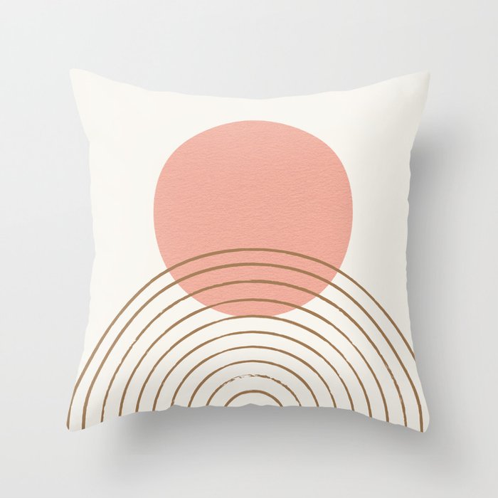Pink Sun Mid-Century Full Throw Pillow Gallery Image 6
