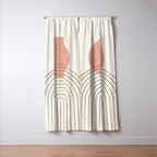 Pink Sun Mid-Century Full Window Curtain Gallery Image 3