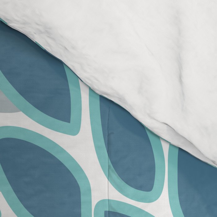Festive, Floral Prints, Teal, Turquoise and Gray Comforter Gallery Image 4