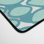 Festive, Floral Prints, Teal, Turquoise and Gray Desk Mat Gallery Image 4