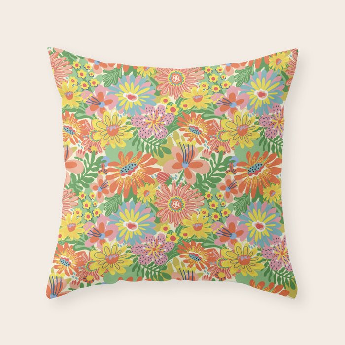 Summer bloom Throw Pillow Gallery Image 6